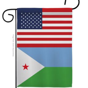 Djibouti US Friendship - Nationality Flags of the World Vertical Impressions Decorative Flags HG140359 Made In USA