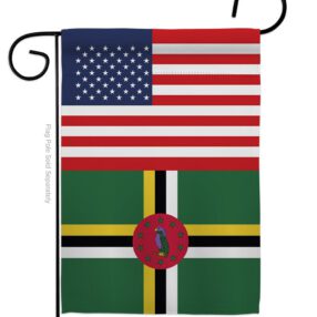 Dominica US Friendship - Nationality Flags of the World Vertical Impressions Decorative Flags HG140360 Made In USA