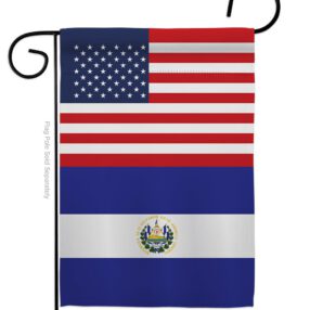 El Salvador US Friendship - Nationality Flags of the World Vertical Impressions Decorative Flags HG140367 Made In USA