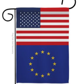European US Friendship - Nationality Flags of the World Vertical Impressions Decorative Flags HG140373 Made In USA