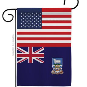 Falkland Islands US Friendship - Nationality Flags of the World Vertical Impressions Decorative Flags HG140374 Made In USA