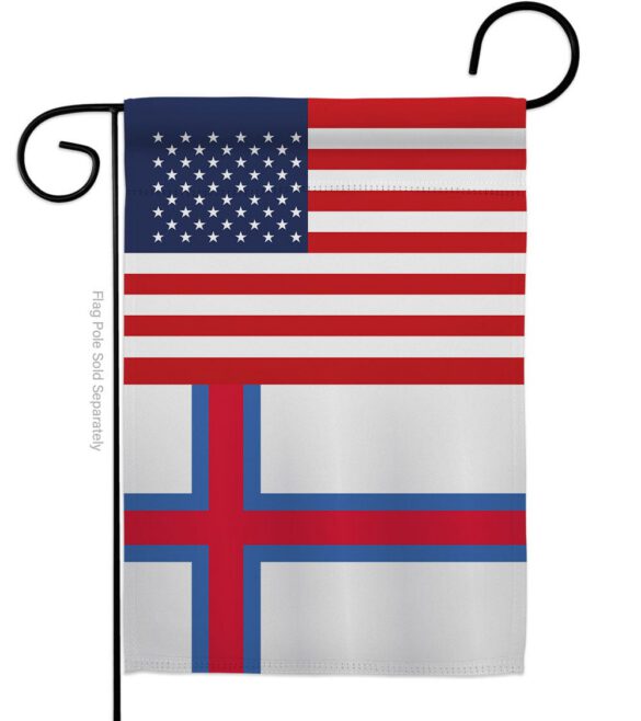 Faroe Islands US Friendship - Nationality Flags of the World Vertical Impressions Decorative Flags HG140376 Made In USA