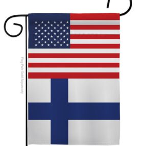 Finland US Friendship - Nationality Flags of the World Vertical Impressions Decorative Flags HG140378 Made In USA