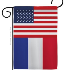 France US Friendship - Nationality Flags of the World Vertical Impressions Decorative Flags HG140379 Made In USA