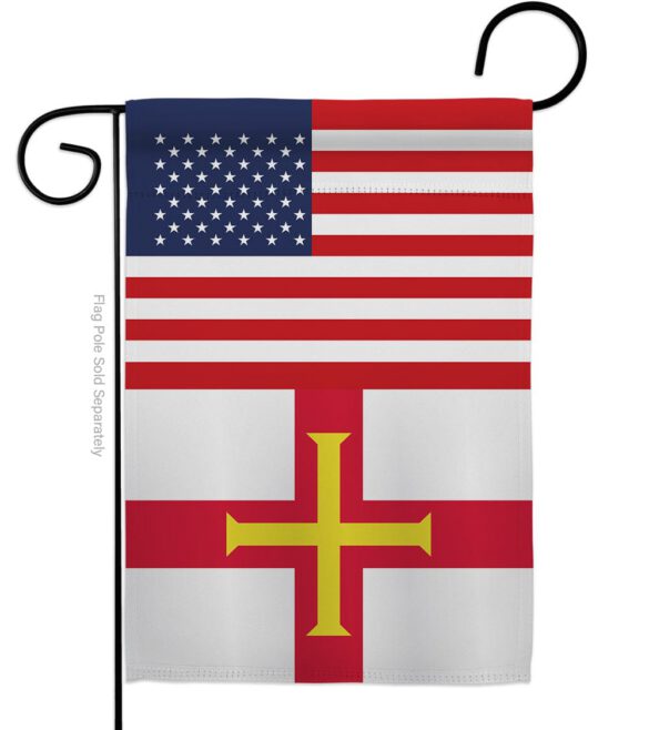 Guernsey US Friendship - Nationality Flags of the World Vertical Impressions Decorative Flags HG140392 Made In USA
