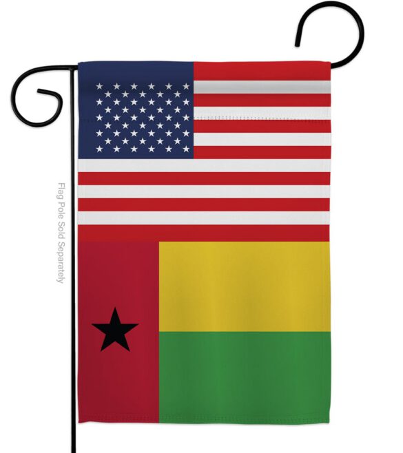 Guinea-Bissau US Friendship - Nationality Flags of the World Vertical Impressions Decorative Flags HG140394 Made In USA