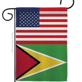 Guyana US Friendship - Nationality Flags of the World Vertical Impressions Decorative Flags HG140395 Made In USA
