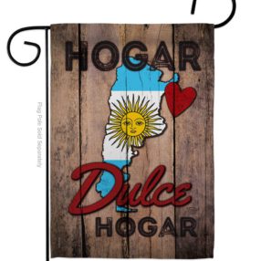 Country Argentina Hogar Dulce Hogar - Nationality Flags of the World Vertical Impressions Decorative Flags HG191163 Made In USA