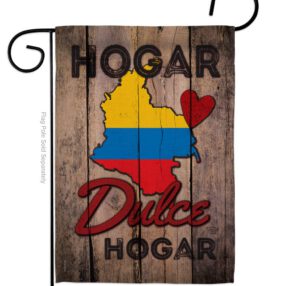 Country Colombia Hogar Dulce Hogar - Nationality Flags of the World Vertical Impressions Decorative Flags HG191164 Made In USA