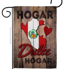 Country Peru Hogar Dulce Hogar - Nationality Flags of the World Vertical Impressions Decorative Flags HG191165 Made In USA