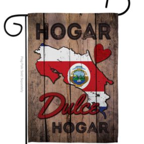 Country Costa Rica Hogar Dulce Hogar - Nationality Flags of the World Vertical Impressions Decorative Flags HG191169 Made In USA