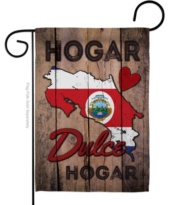 Country Costa Rica Hogar Dulce Hogar - Nationality Flags of the World Vertical Impressions Decorative Flags HG191169 Made In USA