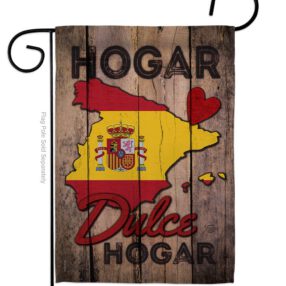 Country Spain Hogar Dulce Hogar - Nationality Flags of the World Vertical Impressions Decorative Flags HG192029 Made In USA