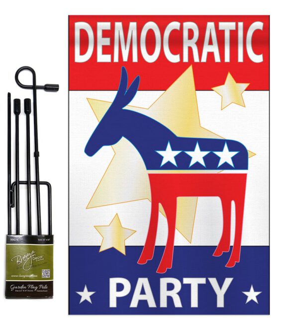 Democratic Party - Nationality Flags of the World Vertical Applique Decorative Flags HG108024 - Image 8