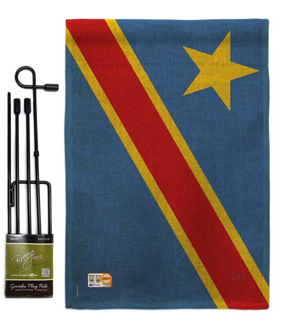 DR Congo - Nationality Flags of the World Vertical Impressions Decorative Flags HG108291 Made In USA - Image 9