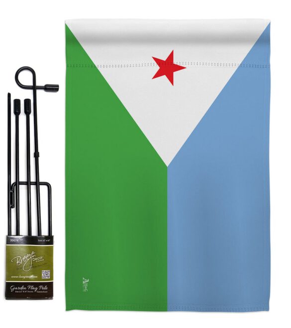 Djibouti - Nationality Flags of the World Vertical Impressions Decorative Flags HG140068 Made In USA - Image 4
