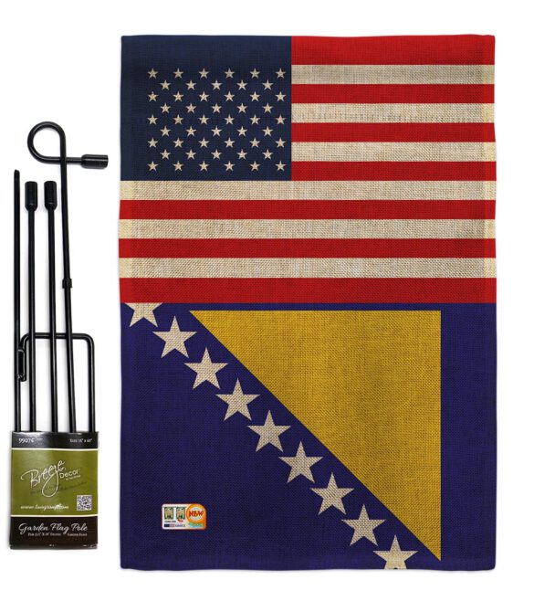 Bosnia-Herzegovina US Friendship - Nationality Flags of the World Vertical Impressions Decorative Flags HG140310 Made In USA - Image 12