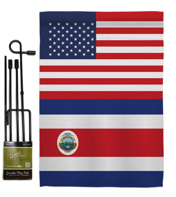 Costa Rica US Friendship - Nationality Flags of the World Vertical Impressions Decorative Flags HG140348 Made In USA - Image 4
