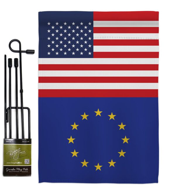 European US Friendship - Nationality Flags of the World Vertical Impressions Decorative Flags HG140373 Made In USA - Image 4