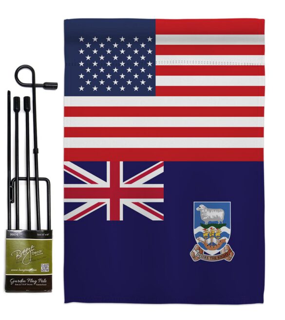 Falkland Islands US Friendship - Nationality Flags of the World Vertical Impressions Decorative Flags HG140374 Made In USA - Image 4