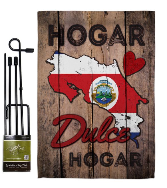 Country Costa Rica Hogar Dulce Hogar - Nationality Flags of the World Vertical Impressions Decorative Flags HG191169 Made In USA - Image 4