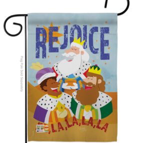 Fa La La Rejoice - Nativity Winter Vertical Impressions Decorative Flags HG114130 Made In USA
