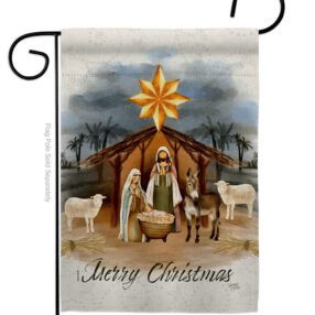 Birth of Jesus - Nativity Winter Vertical Impressions Decorative Flags HG114238 Made In USA