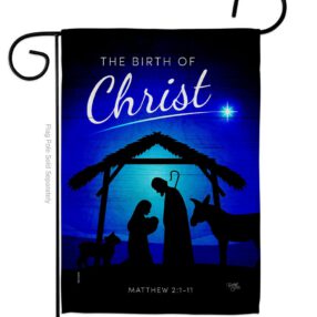 Birth Of Christ - Nativity Winter Vertical Impressions Decorative Flags HG114250 Made In USA
