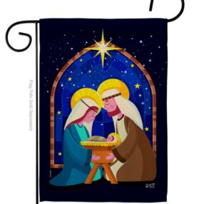 Birth Of Jesus - Nativity Winter Vertical Impressions Decorative Flags HG137358 Made In USA