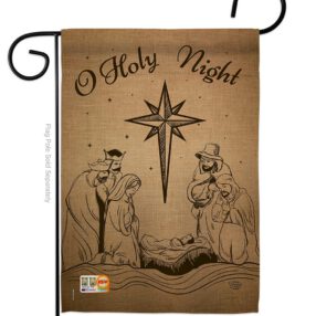 Holy Night - Nativity Winter Vertical Impressions Decorative Flags HG191078 Made In USA
