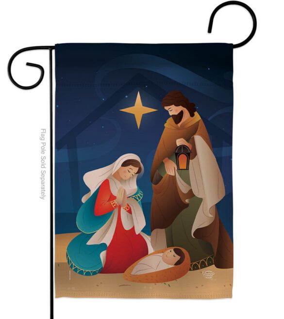 Holy Night - Nativity Winter Vertical Impressions Decorative Flags HG192260 Made In USA