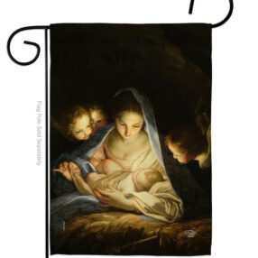 Holy Night - Nativity Winter Vertical Impressions Decorative Flags HG192323 Made In USA