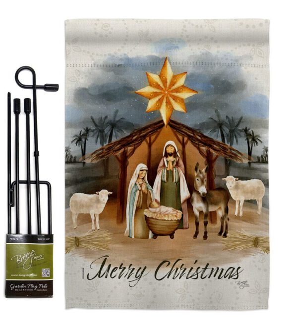 Birth of Jesus - Nativity Winter Vertical Impressions Decorative Flags HG114238 Made In USA - Image 4