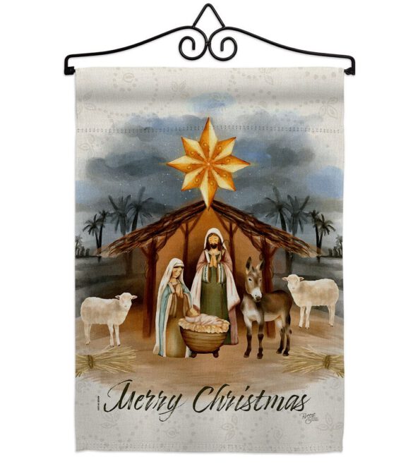 Birth of Jesus - Nativity Winter Vertical Impressions Decorative Flags HG114238 Made In USA - Image 7