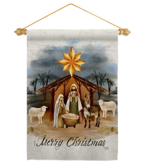 Birth of Jesus - Nativity Winter Vertical Impressions Decorative Flags HG114238 Made In USA - Image 23