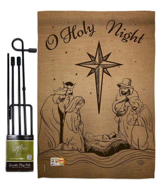 Holy Night - Nativity Winter Vertical Impressions Decorative Flags HG191078 Made In USA - Image 4