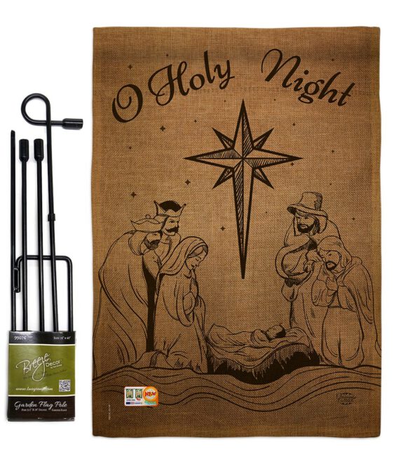 Holy Night - Nativity Winter Vertical Impressions Decorative Flags HG191078 Made In USA - Image 9