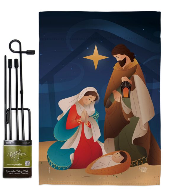 Holy Night - Nativity Winter Vertical Impressions Decorative Flags HG192260 Made In USA - Image 4