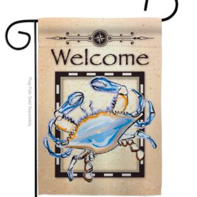 Blue Crab - Nautical Coastal Vertical Impressions Decorative Flags HG107028 Made In USA