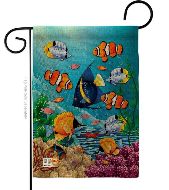 Coral Life - Nautical Coastal Vertical Impressions Decorative Flags HG107030 Made In USA - Image 8