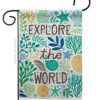 Explore The World - Nautical Coastal Vertical Impressions Decorative Flags HG107063 Made In USA