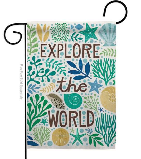 Explore The World - Nautical Coastal Vertical Impressions Decorative Flags HG107063 Made In USA