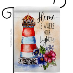 Home Is Light - Nautical Coastal Vertical Impressions Decorative Flags HG107071 Made In USA