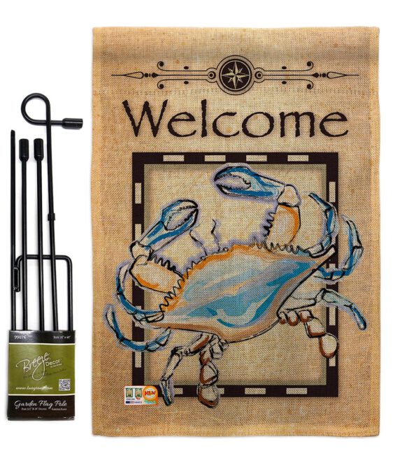 Blue Crab - Nautical Coastal Vertical Impressions Decorative Flags HG107028 Made In USA - Image 9