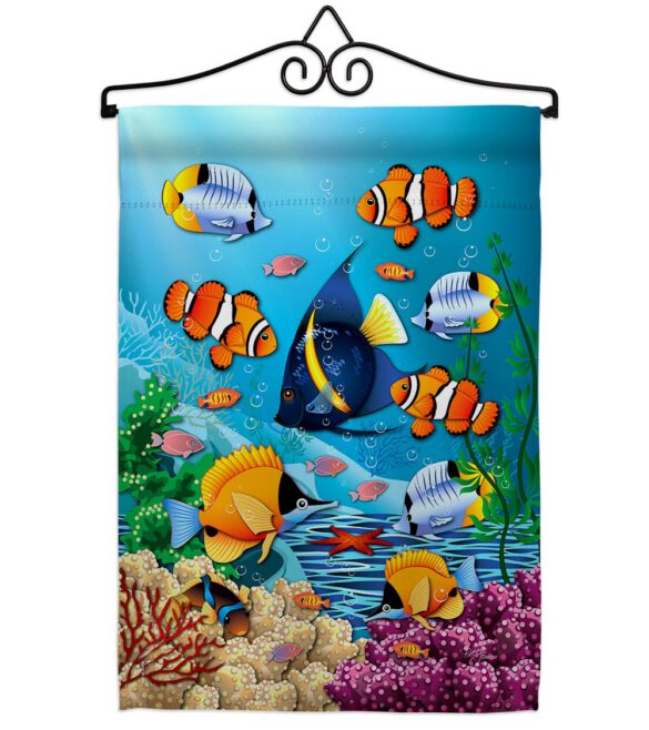 Coral Life - Nautical Coastal Vertical Impressions Decorative Flags HG107030 Made In USA - Image 7
