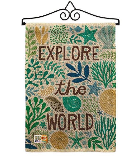 Explore The World - Nautical Coastal Vertical Impressions Decorative Flags HG107063 Made In USA - Image 10