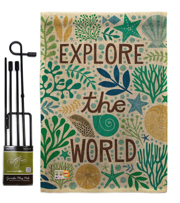 Explore The World - Nautical Coastal Vertical Impressions Decorative Flags HG107063 Made In USA - Image 9