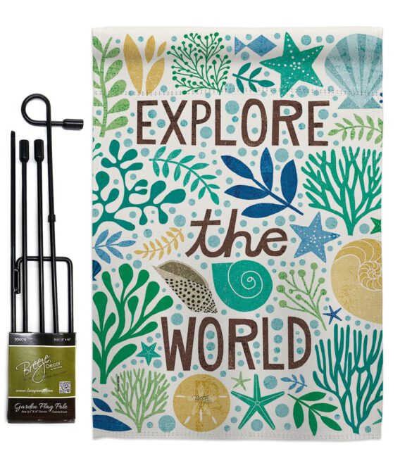 Explore The World - Nautical Coastal Vertical Impressions Decorative Flags HG107063 Made In USA - Image 4
