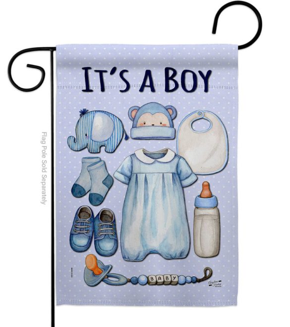 Baby Boy - Family Special Occasion Vertical Impressions Decorative Flags HG130338 Made In USA - Image 2