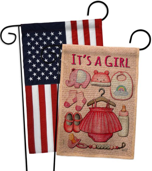 Baby Girl - Family Special Occasion Vertical Impressions Decorative Flags HG130339 Made In USA - Image 31